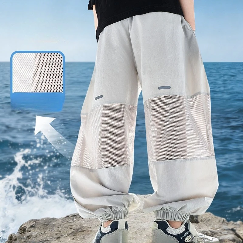 

Boys' Summer Thin Anti-Mosquito Pants, Quick-Dry Ice-Cool Long Trousers for Toddler and Big Kids Breathable Casual Wear