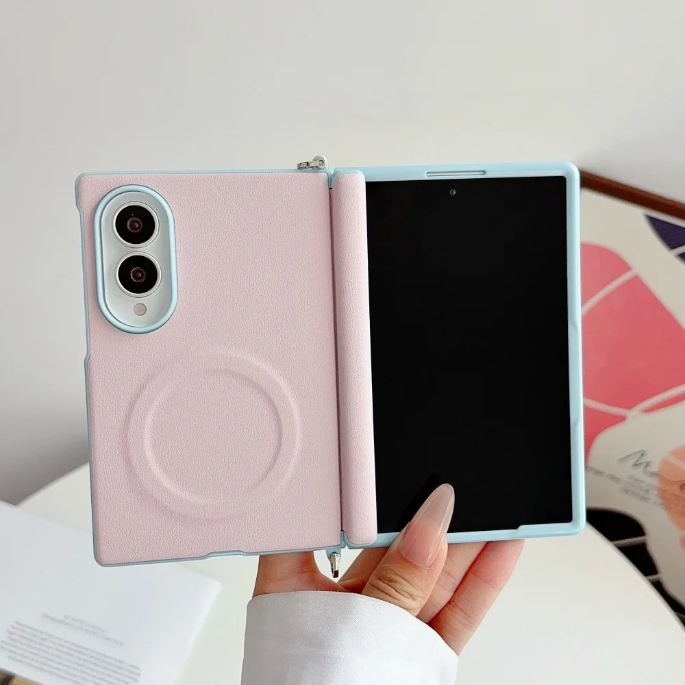 Für Samsung Galaxy Z Fold 8 Magnetische Handyhülle mit Dopamin-Farben für Magsafe mit Scharnierschutz PC Stoßfeste Hartschale