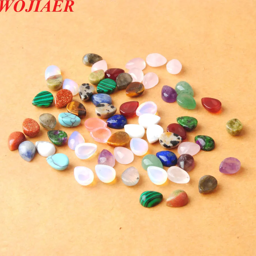 Pequeno Jasper Gemstone Cabochon, Sem Buraco, Gota De Água, Brincos DIY, Fabricação De Jóias, Presente De Artesanato, BZ909, 10Pcs