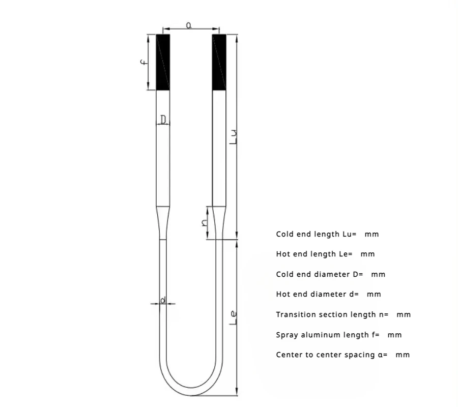 Heating Elements 1800C For Zirconia Sintering Furnace Customized Sizes