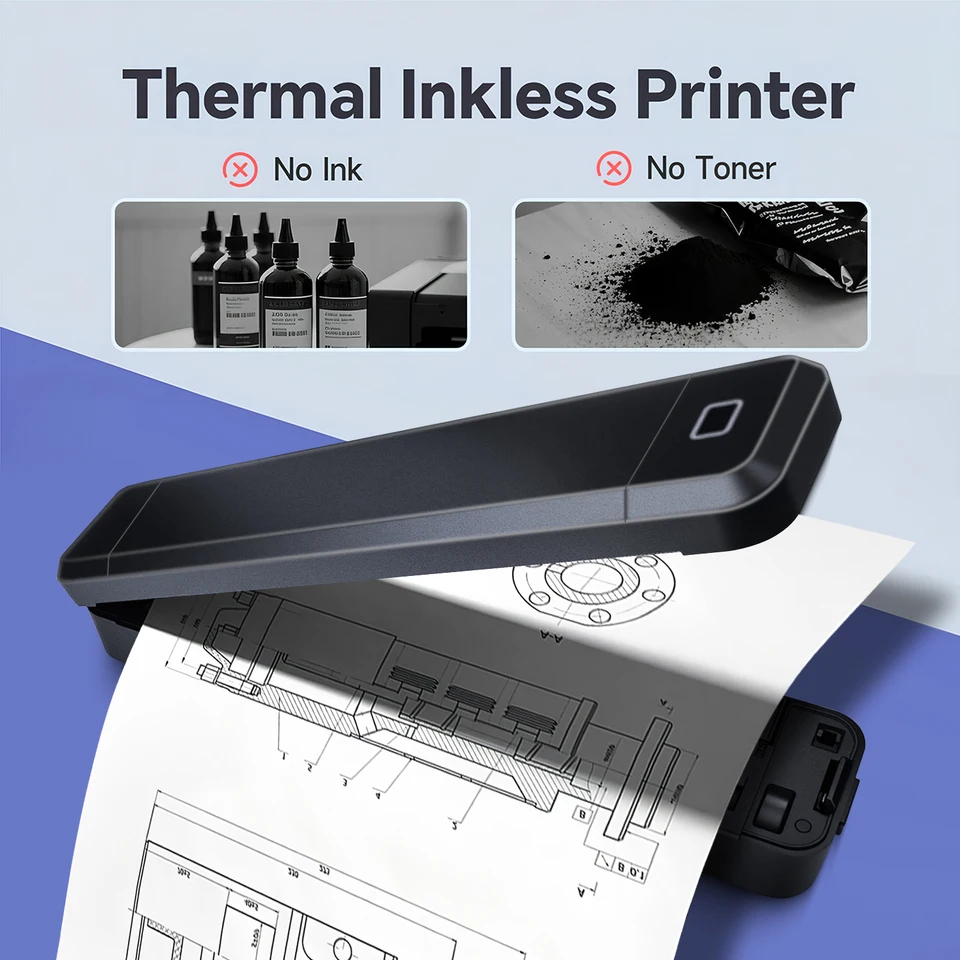 Marklife X8 Mini A4 Thermal Printer Bluetooth Photos PDF Document