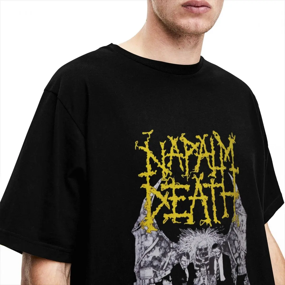 Napalm Death Black Metal Band Merch T-Shirts Men Women Funny Cotton T Shirt O Neck Short Sleeve Christmas Gift Clothes