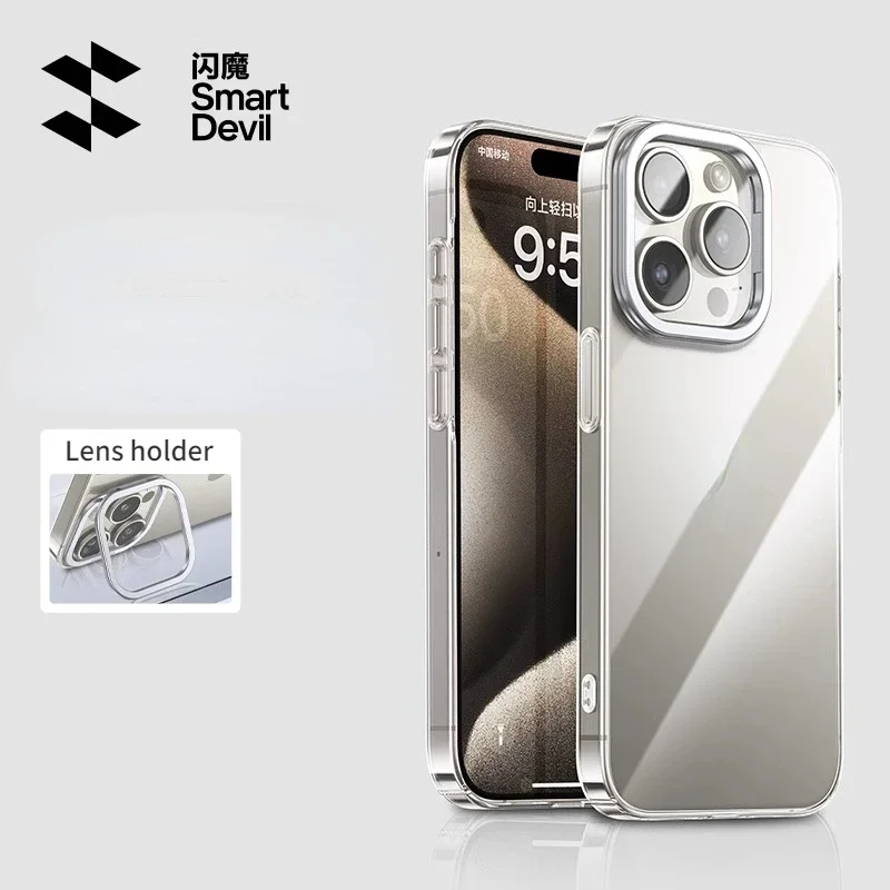 SmartDevil Phone Case with Holder for iPhone 15 Pro Max Lens Stand Cover Magnetic Wireless Charging All-inclusive Phone Case