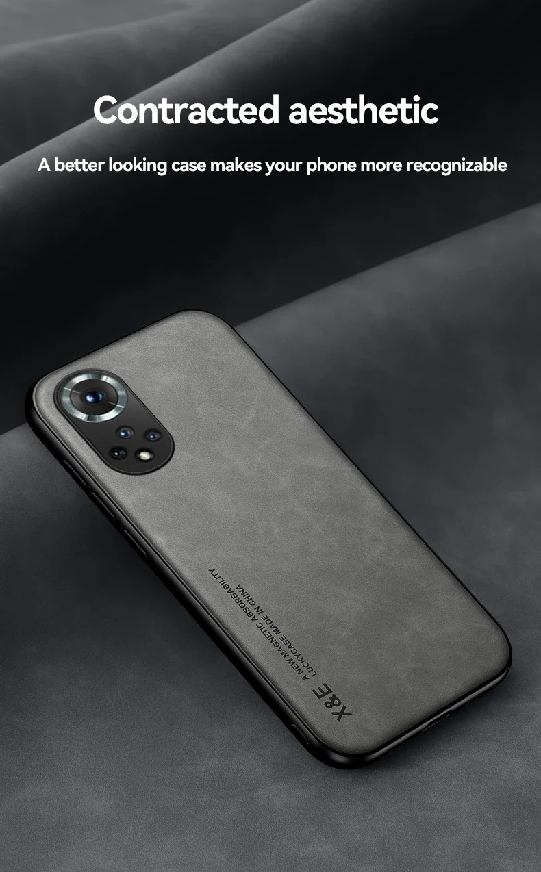 Leather Magnetic Case For Huawei Honor 90 50 20 70 Pro Nova 5T P30 P20 Honor50 Honor20 Full Protective Cover With Metal Plate on