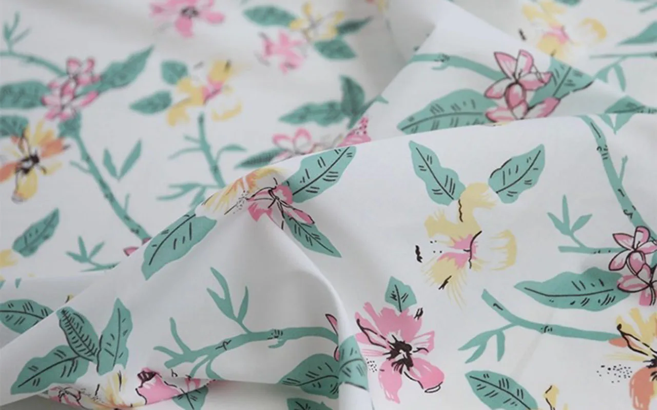 

1yard high quality cotton fabric for clothing Plant and Flower Printing sewing accessories DIY Dress,Cheongsam Fabric