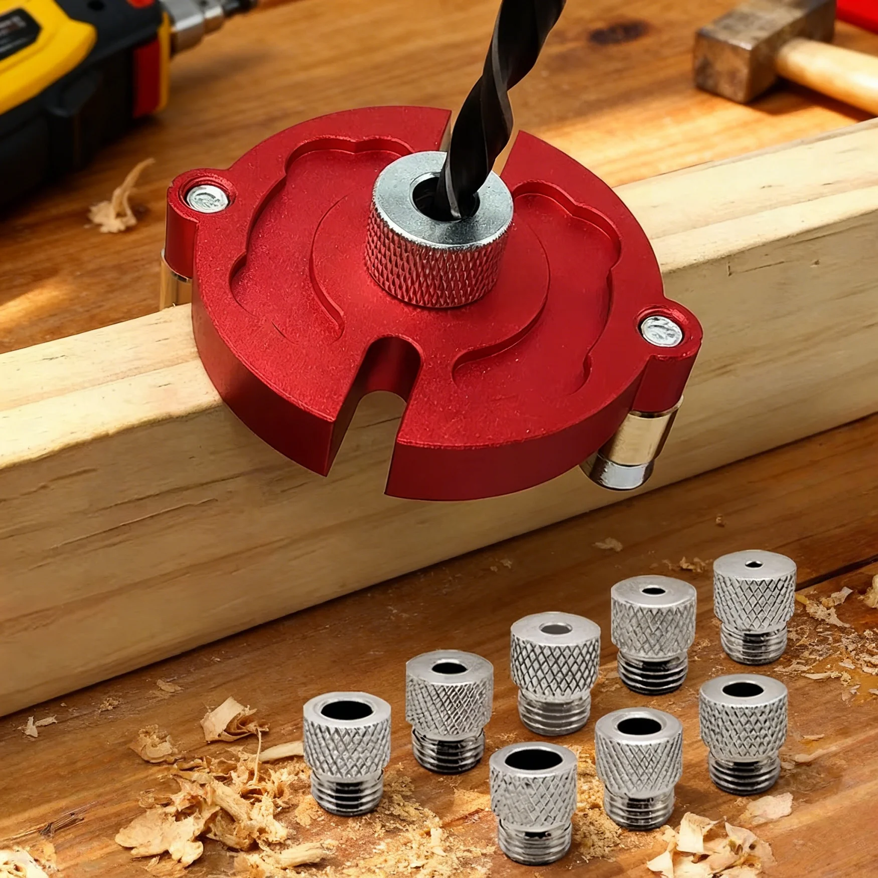 

Самоцентрирующийся зажим для дюбелей, направляющая для сверла для дюбелей 3/4/5/6/7/8/9/10 мм Направляющая для сверла для прямых отверстий Локатор дырокола для деревянных панелей