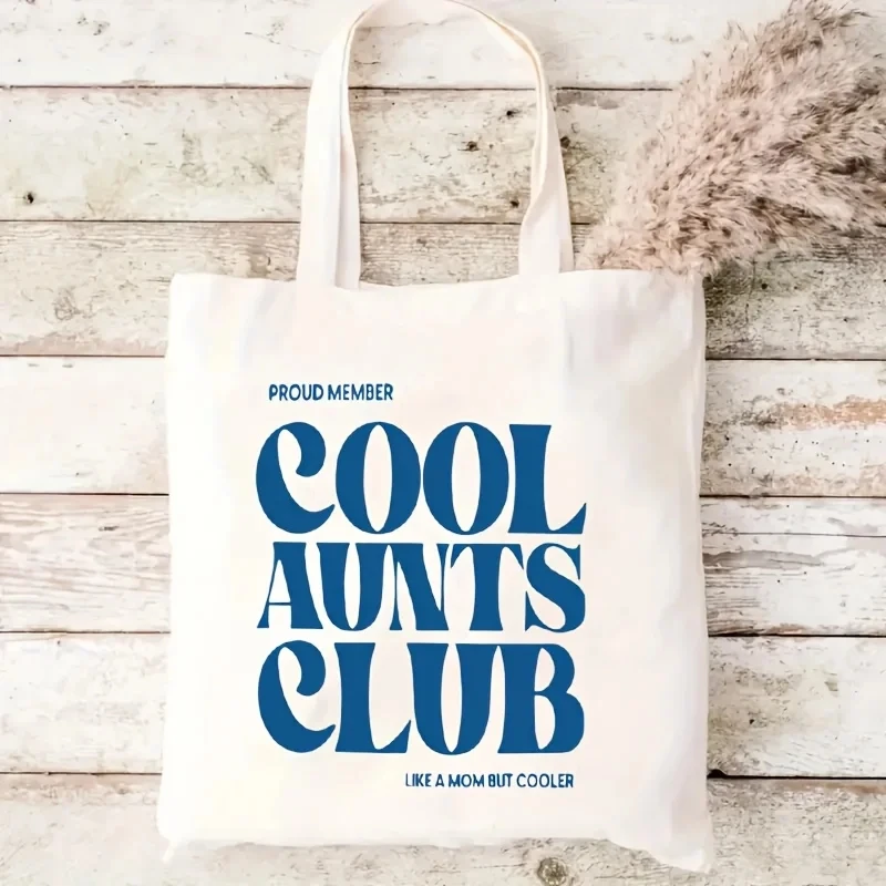 حقيبة كتف Cool Aunts Club Tote للنساء ذات سعة كبيرة حقيبة يد للتسوق Harajuku حقيبة كتف مثالية للرفع للنساء