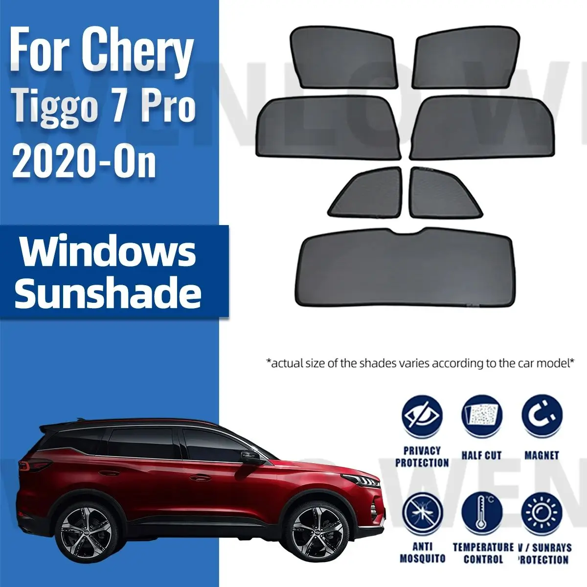 

For Chery Tiggo 7 Pro 2020 2021 2022 2023 2024 Magnetic Car Sunshade Front Windshield Curtain Rear Side Window Sun Shade Shield