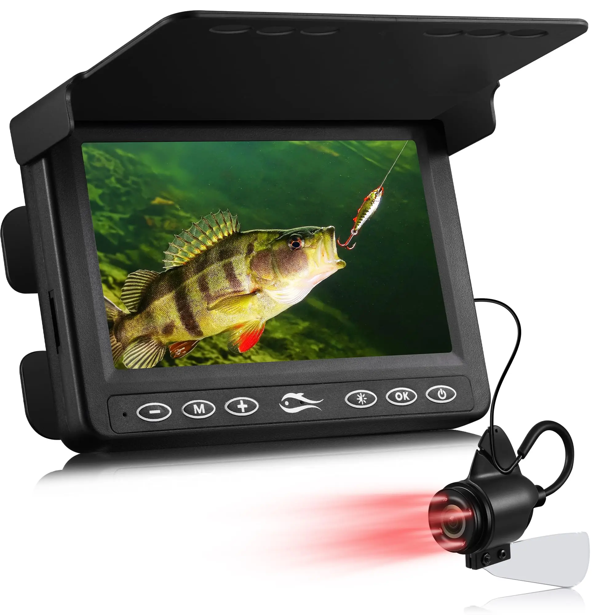 [2024 Upgrade] Underwater Fishing Camera-4.3''Ice Fishing Camera Fish Finder Gift for Men,1000TVL,3 Grade IR,5000mAh Fish Finder