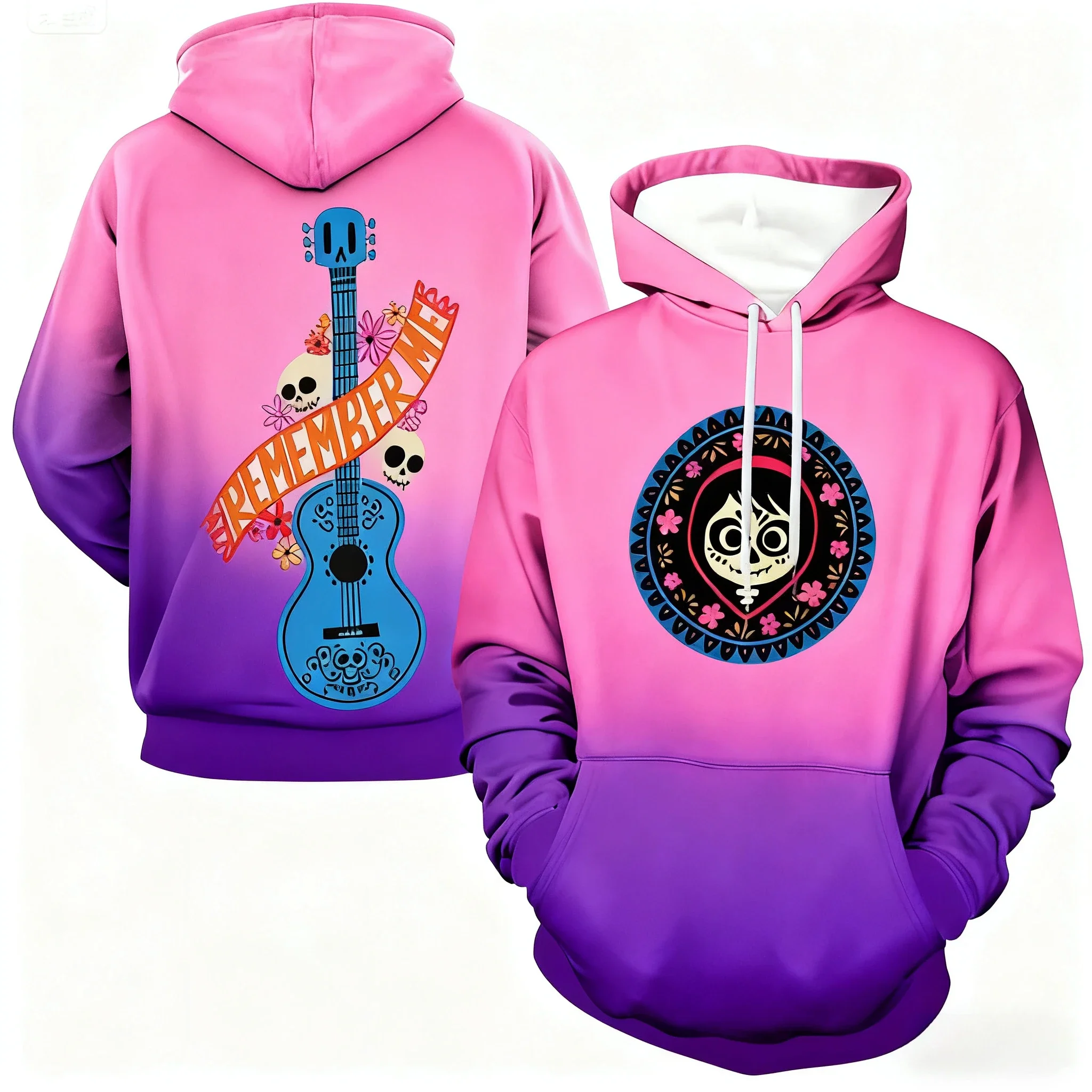 COCO سترة هوديي هدية عيد الهالوين السعيدة ألياف البوليستر أعلى 3D المطبوعة نمط الجمجمة الرجال الملابس هوديي بابي