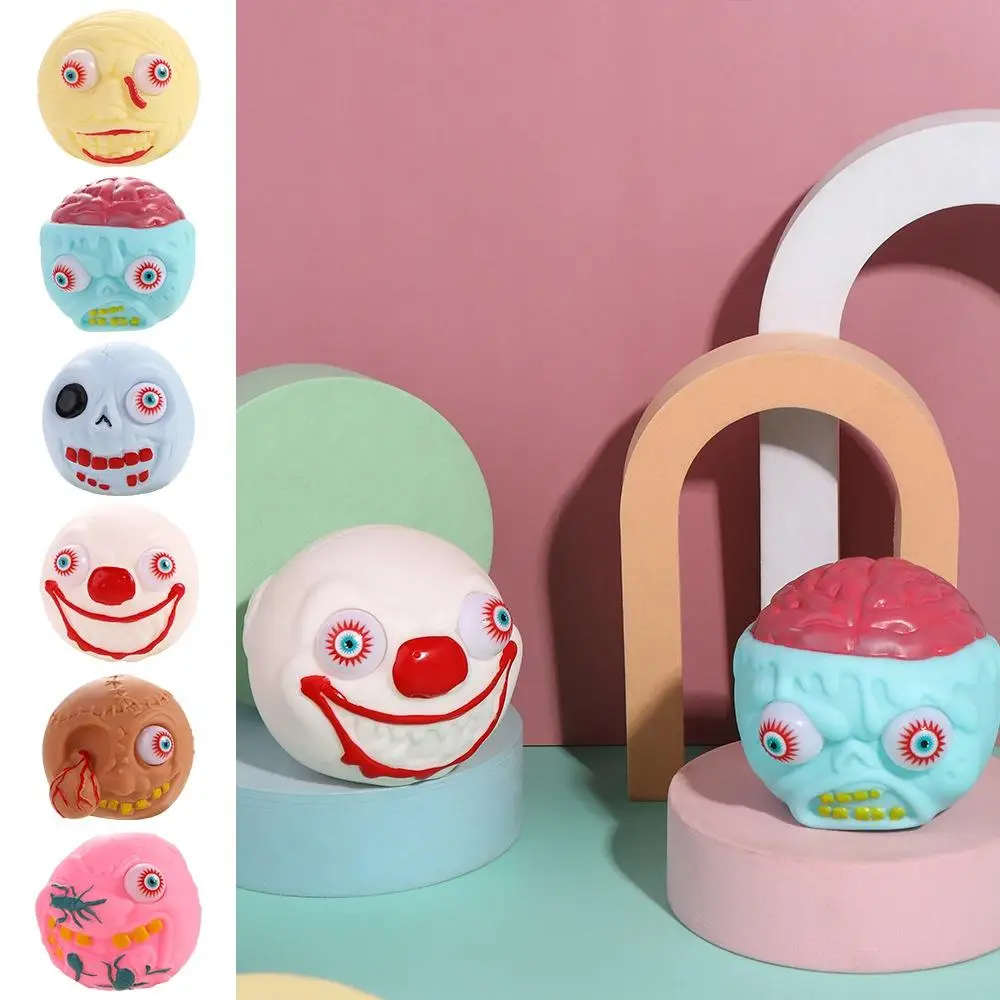 Giocattoli di teschio morbidi e strappanti per alleviare lo stress Novità Pagliaccio Spremere Giocattoli agitati Ragno Rimbalzo lento Giocattolo di scherzo di Halloween per adulti