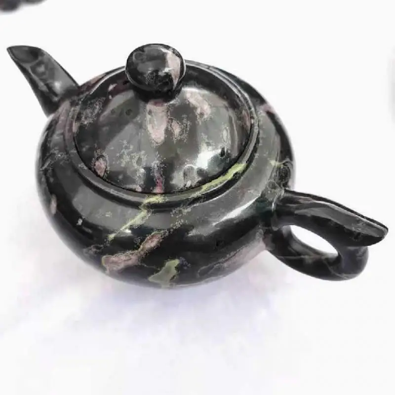 

Natural Magnetic Stone Plum Blossom Jade Teapots Chinese Tea Ceremony Health Gongfu Teaware Jades Tea Kettle Kung Fu Teasets