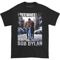 Men's Bob Dylan Freewheelin' Slim Fit T shirt XXXX Large Black long or short sleeves