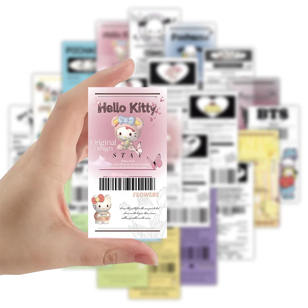 10/30/60pcs Cute Sanrio Sealing Labels Stickers Anime Pochacco Hello Kitty Cartoon Decals Waterproof Kids Kawaii Cartoon Sticker