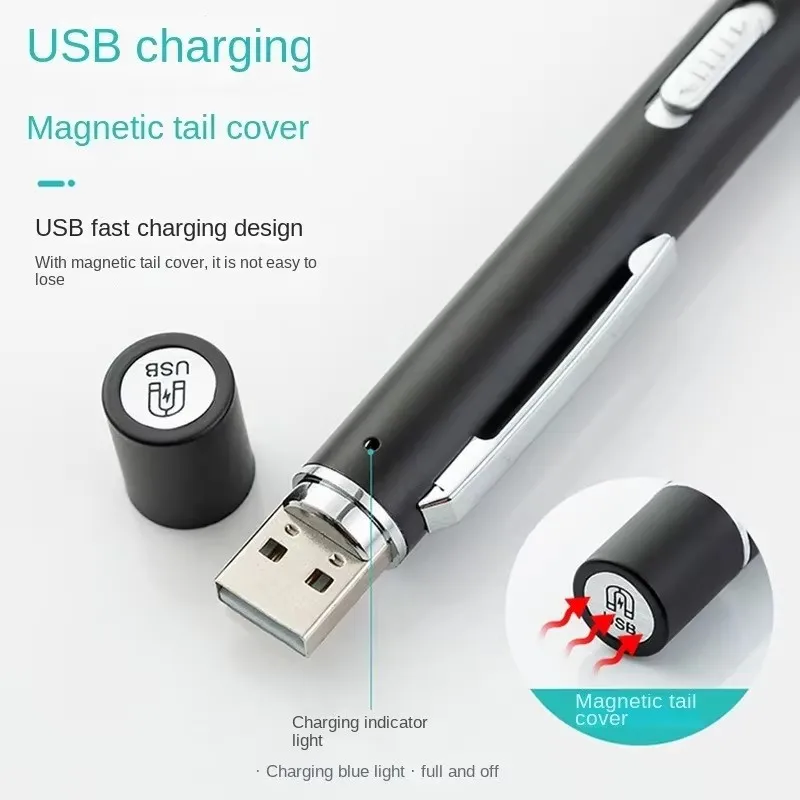 USB قابلة للشحن الطبية LED القلم ضوء التمريض طبيب مصباح يدوي الشعلة مصباح جيب الفم تلميذ Penlight للإسعافات الأولية في حالات الطوارئ #4