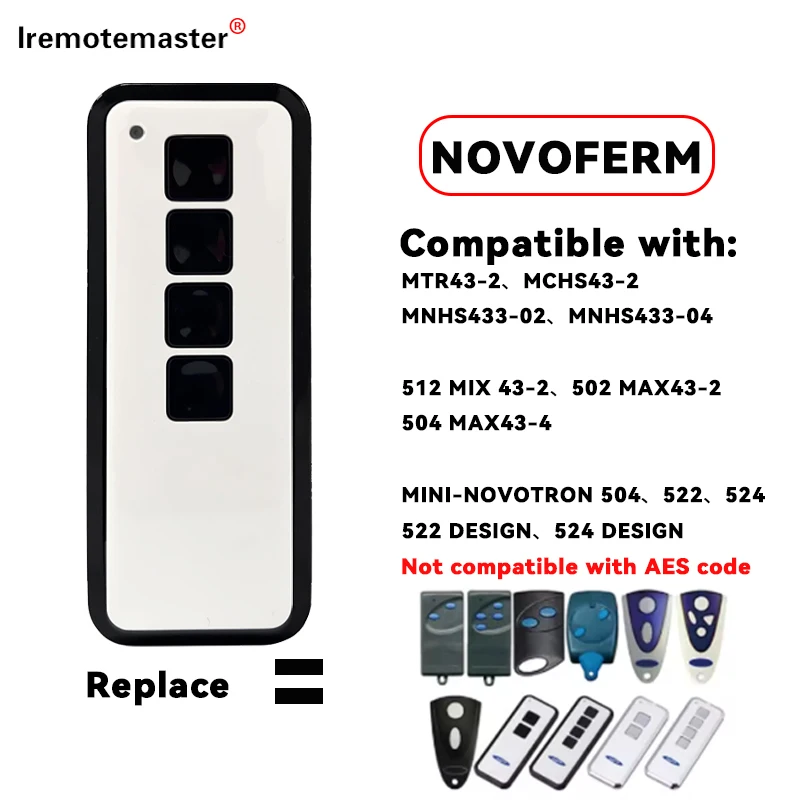 NOVOFERM MINI-NOVOTRON 522 524 Garage Door Remote Control 433.92mhz Rolling Code Gate Keychain Transmitter