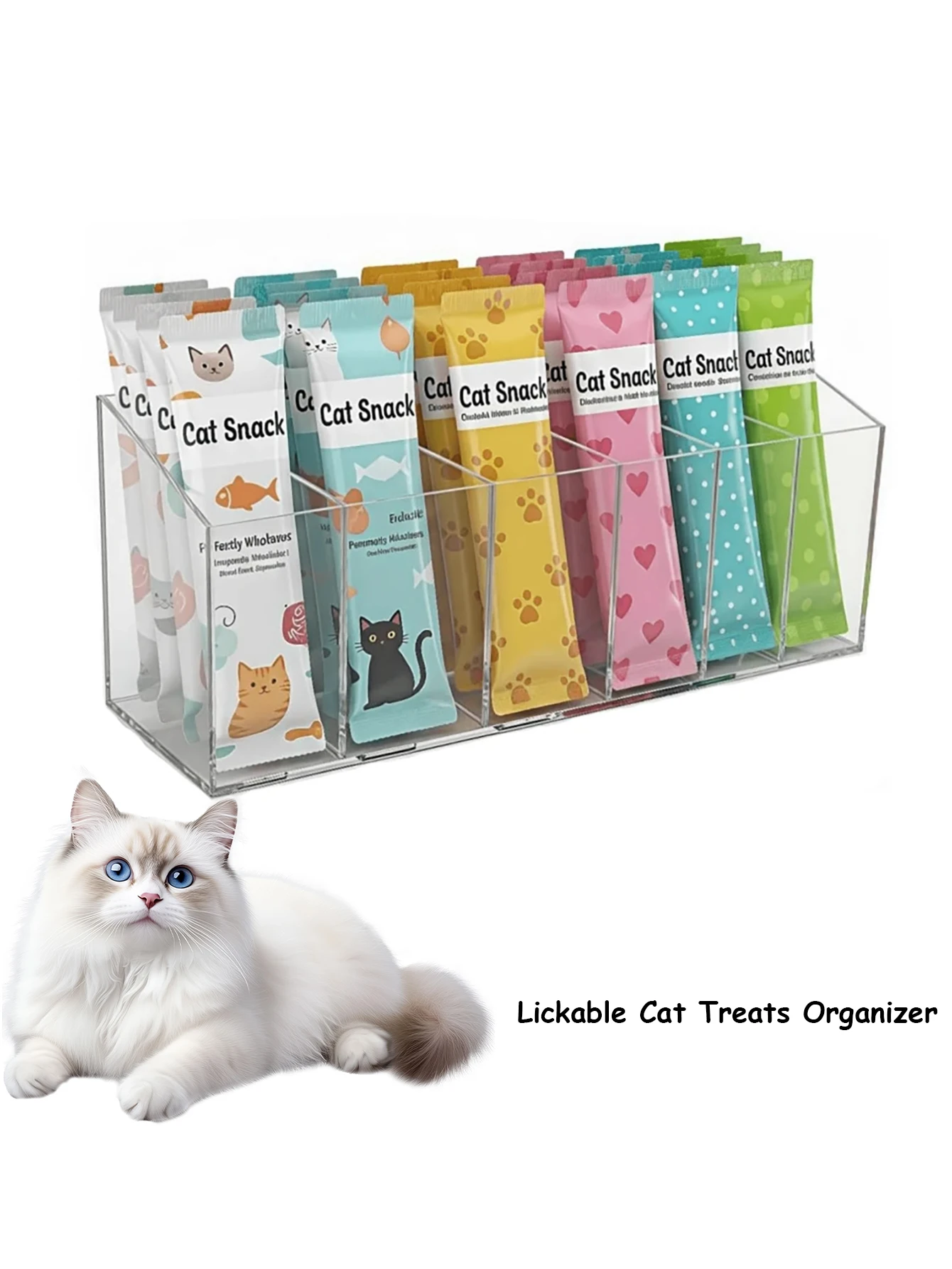 Food Storage Without Pantry - 1 Lickable Cat Treat Storage Box,
