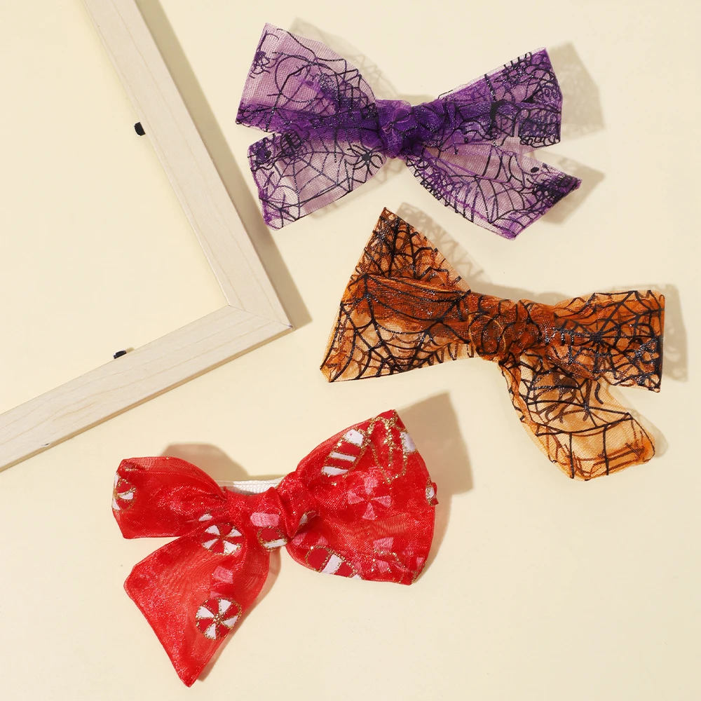 Hair Clip for Girl Spring Summer Hairclips Halloween Punk Bowknot Hair Barrettes for Teenager Ponytail Decors Hair Accessories