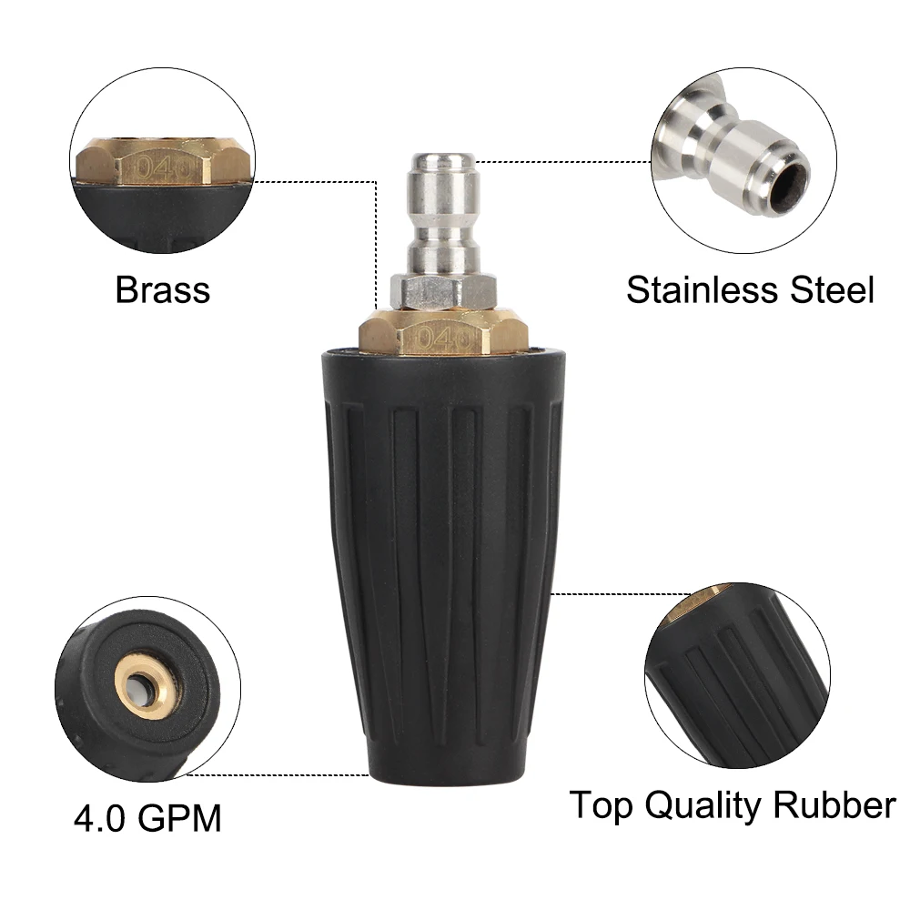 Rotating Turbo Nozzle 1/4 Quick Connect Car Washer For High Pressure Washer 4000PSI 4.0 Gpm Cleaner Accessory Water Gun