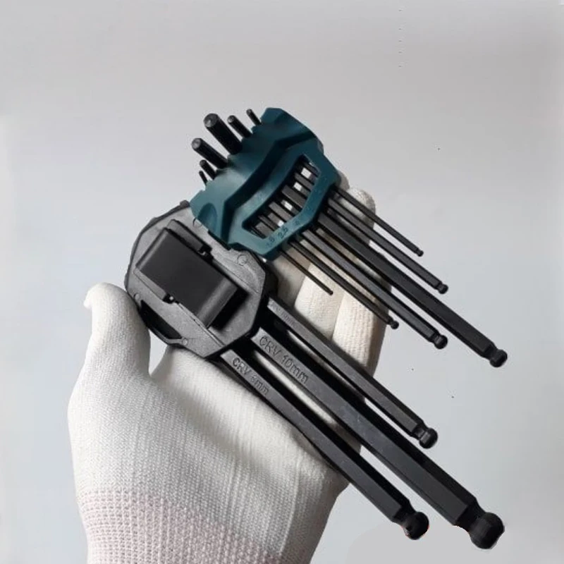 MAKITA B-65894 Original Blacl Hex Key Wrench Set 9pcs Highly Durable Multiple Sizes Hexagonal Wrench Allen Key Combination Set