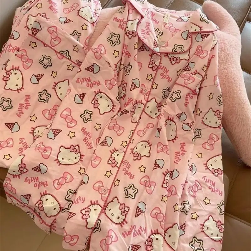 

Sanrios Hello Kittys Pajamas Cute Comfortable Home Clothes Creative Cartoon Hot Selling Long Sleeve Suit Girls New Fashion Ins
