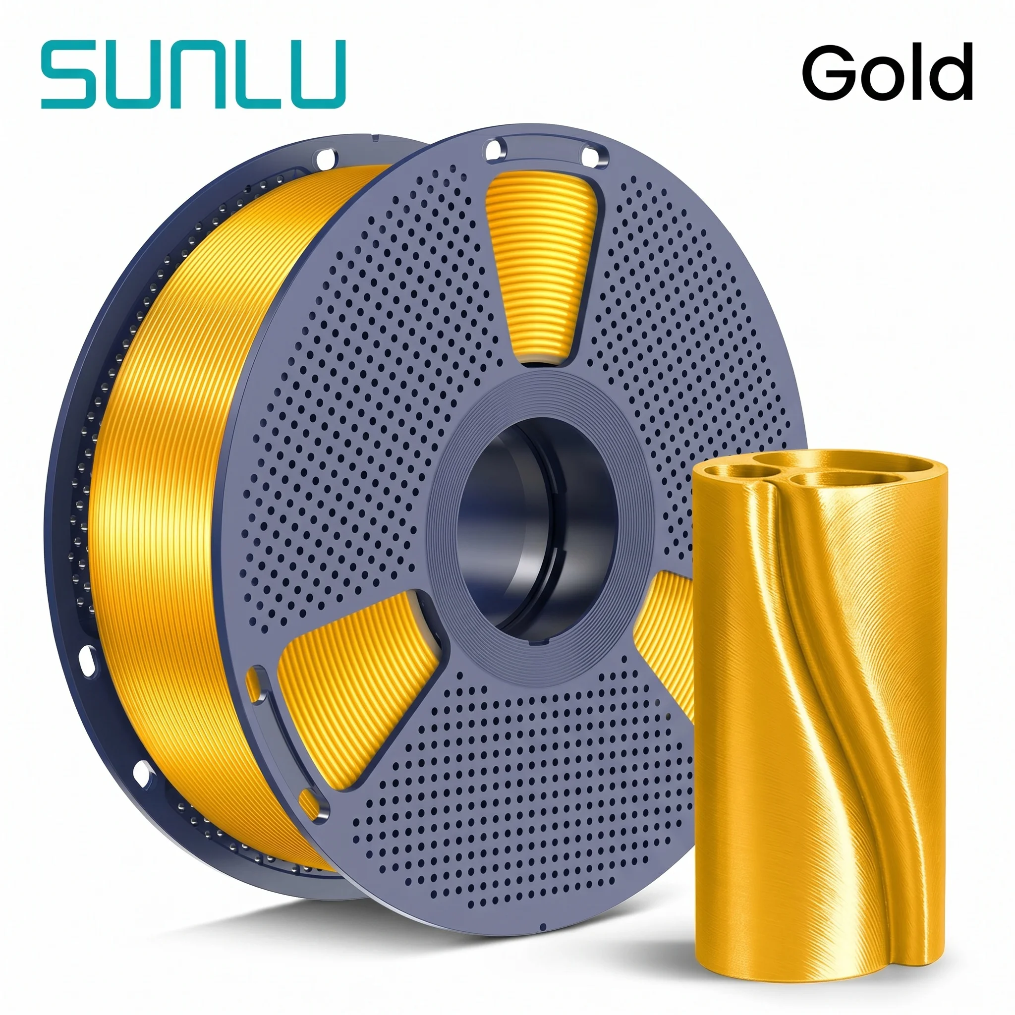 SUNLU Seiden-PLA-Filament 1kg 1,75mm 1 Rolle/kg (2,2lbs) Für 3D-Drucker, ordentlich gewickelt, reibungsloser Druck