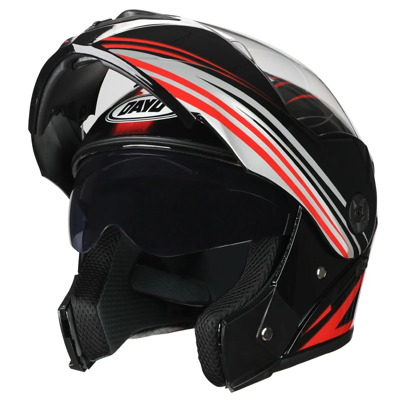 Casque de moto intégral limité casque de moto rabattable avec Double pare-soleil pour femmes homme casque de Motocross casco