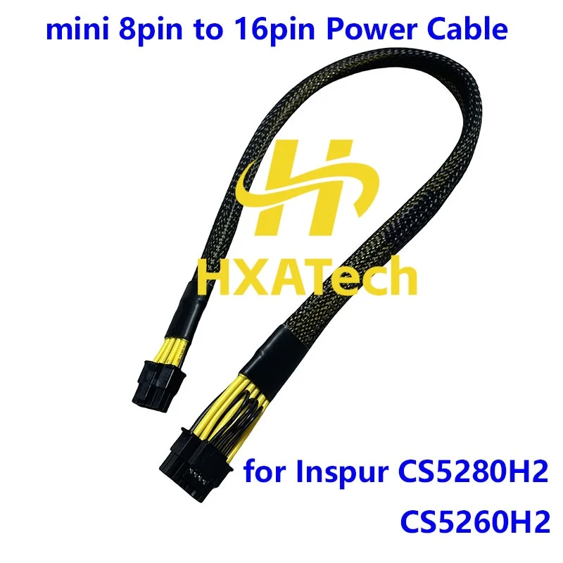 

HXATech - Sleeved mini 8pin to 16pin 12+4 PCIE5.0 12VHPWR Video Card Power Cable for INSPUR CS5260H2 CS5280H2 and GPU 4090