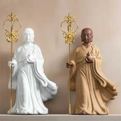 Ceramic Ksitigarbha King Bodhisattva Buddha Figure Statue Porcelain Art Sculpture High-end Home Office Fortune Feng Shui Statue