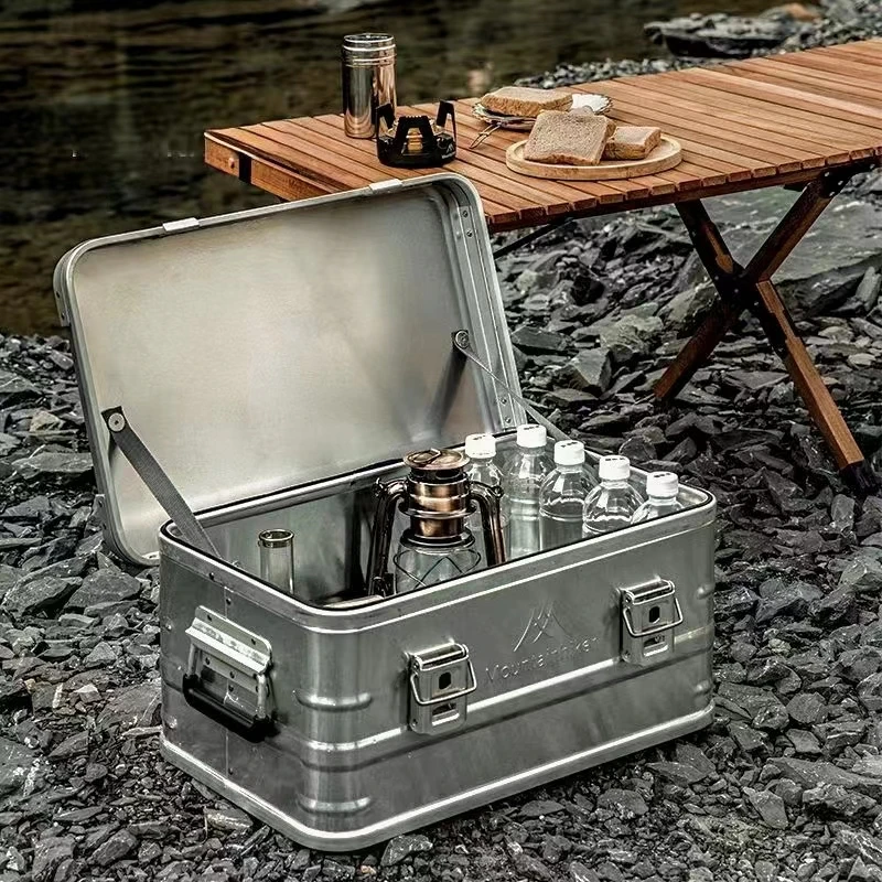 

Industrial wind aluminum alloy buckle storage box gold camping storage rust-proof moisture-proof flip storage outdoor dust prote