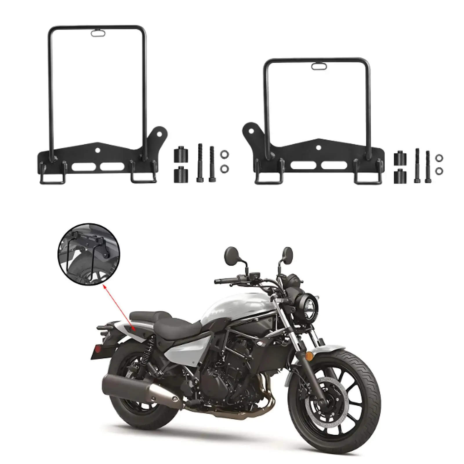 

Motorcycle Side Bag Support Bracket Rear Side Pannier Rack Multiuse Saddlebag Support Rack for Motorcycle Replacements