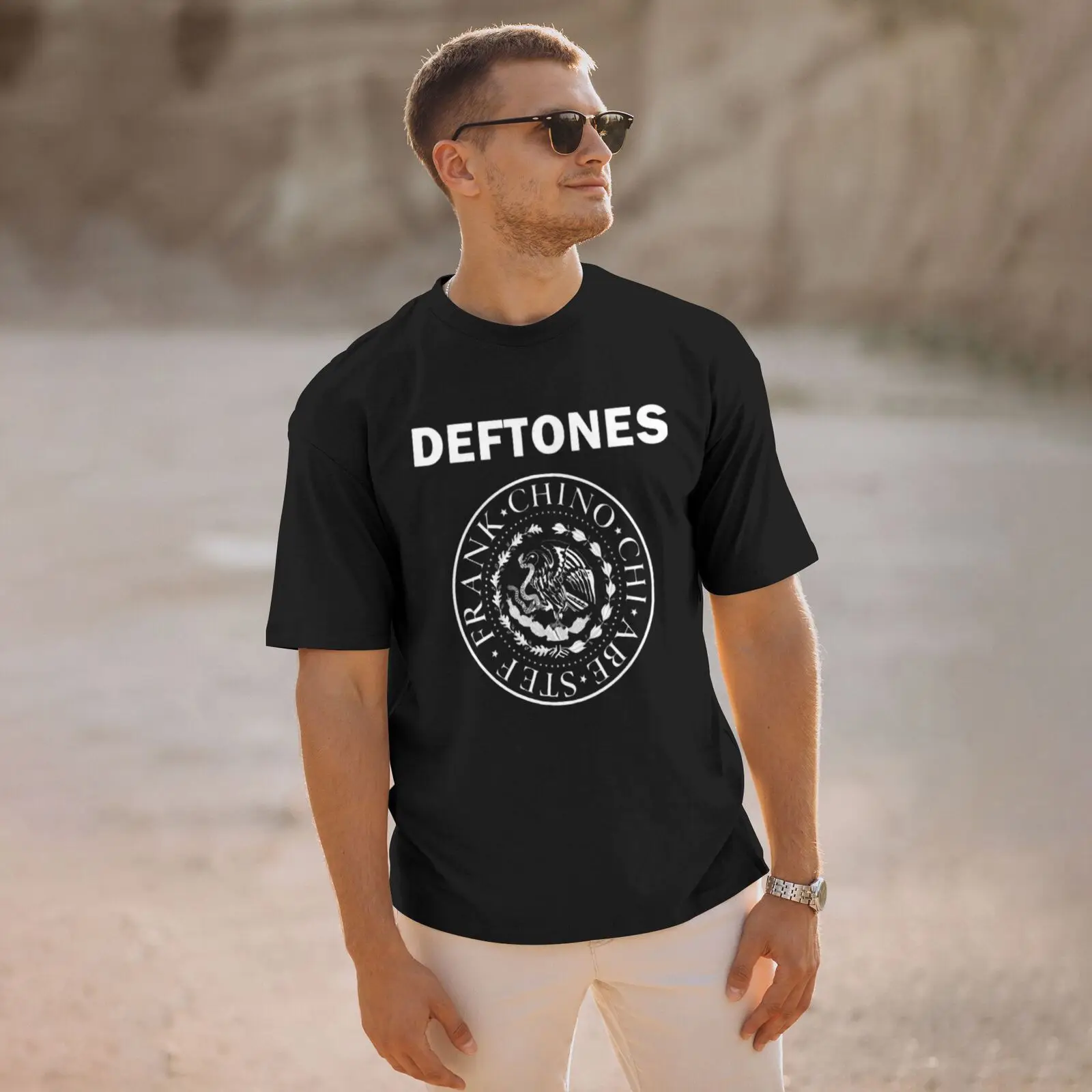 

​​​​​​Personalized customized Deftones men's 100% cotton casual comfortable round neck short-sleeved T-shirt