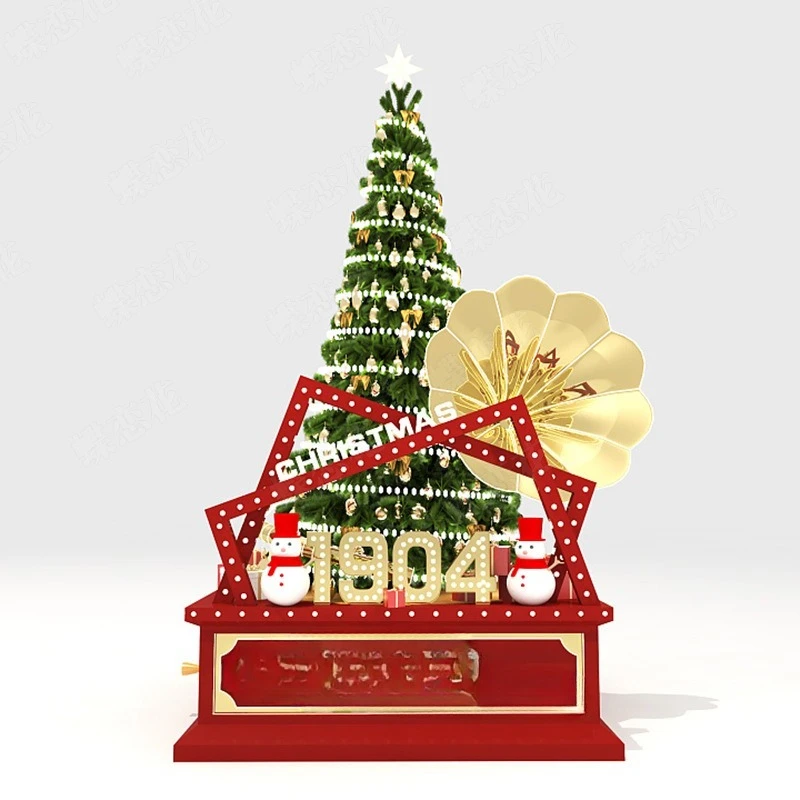 

Lighting, base, Christmas tree, shopping mall, wrought iron, Christmas tree, decoration, layout