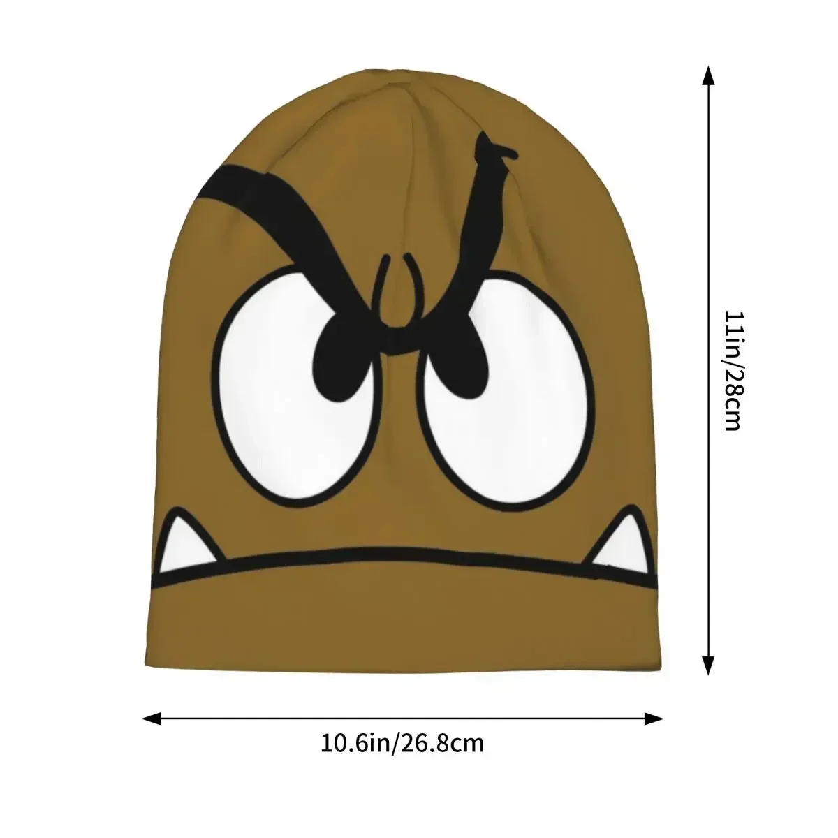 Goomba Face Warm Knitted Cap Hip Hop Bonnet Hat Autumn Winter Outdoor Beanies Hats for Men Women Adult