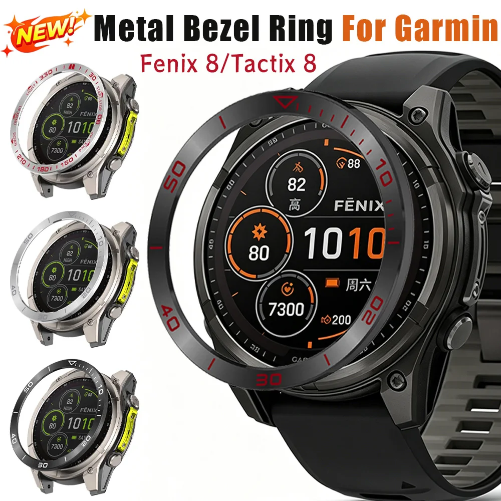 Metallrahmenring für Garmin Fenix 8 51mm 47mm 43mm Skalenrahmen Stoßfänger Edelstahl Schutzring Garmin Tactix 8 47/51mm