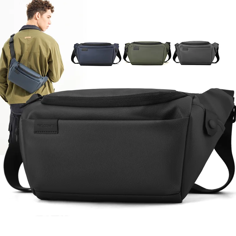 Casual Sling Men's Waist Bag Simple Style Urban Travel Wear-resistant Waterproof Hiking Cycling Crossbody Sports Works Chest Bag