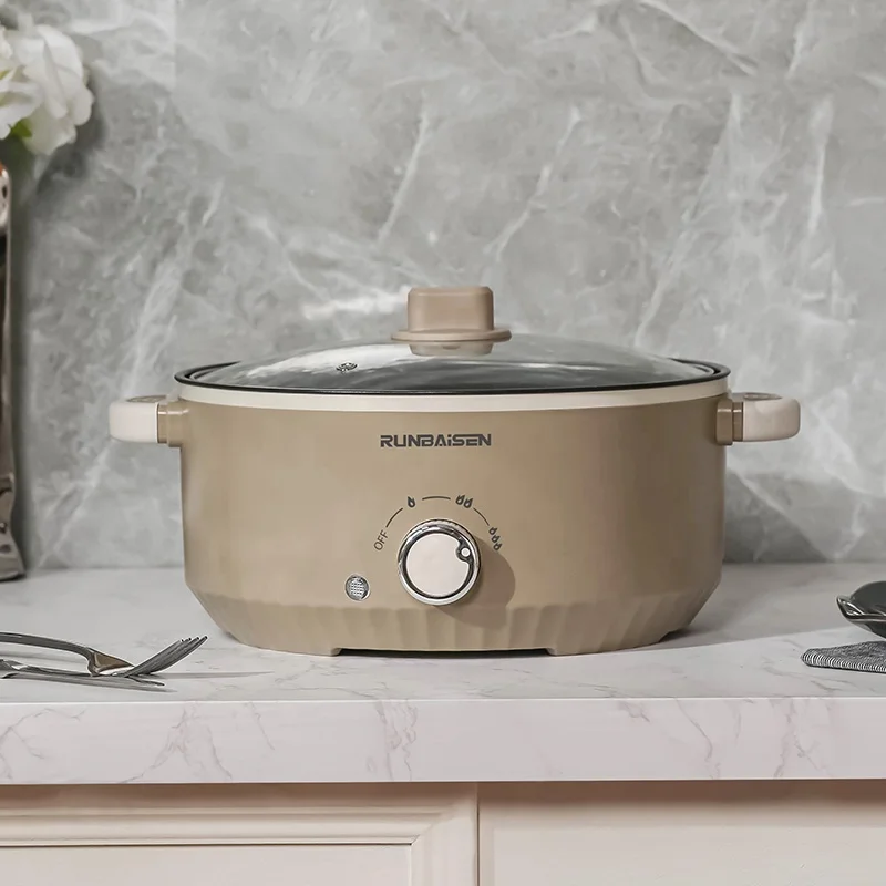 3L Electric Hot Pot - Non-Stick Multi-Cooker for Steaming & Cooking (Household Appliance, Fast Heating, Easy Clean, 800W)