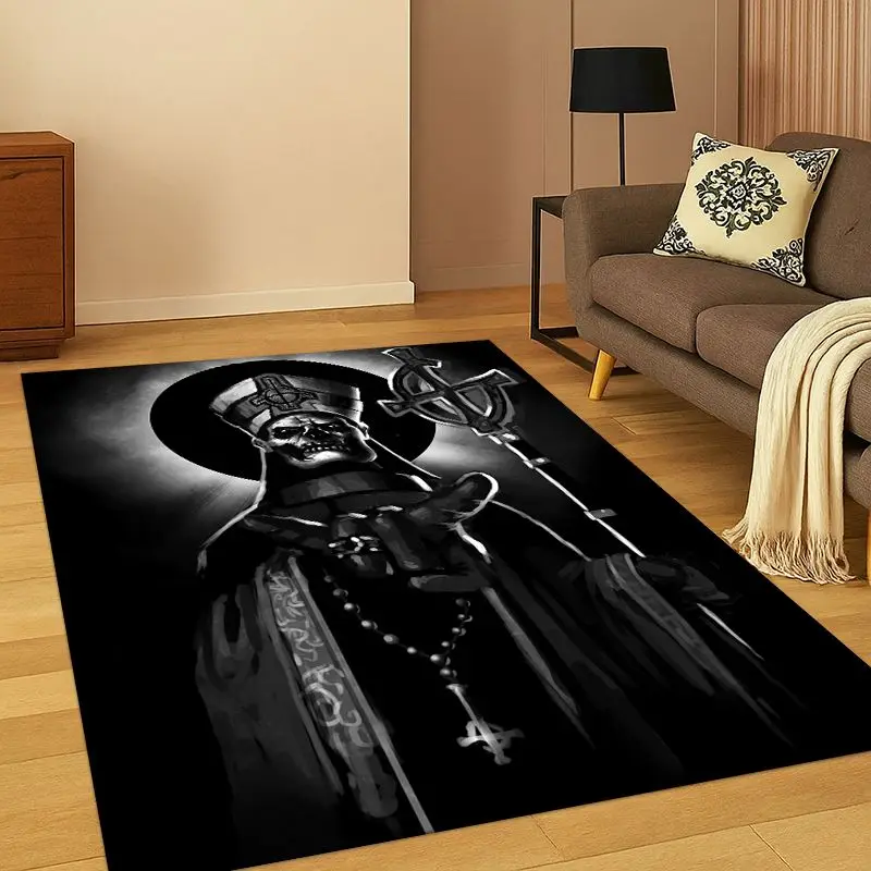 Rock Metal Dark Ghost Band Papa Emeritus Living Room Non-Slip Area Rug Soft Carpet for Bedroom  Sofa,Home Decor Doormat