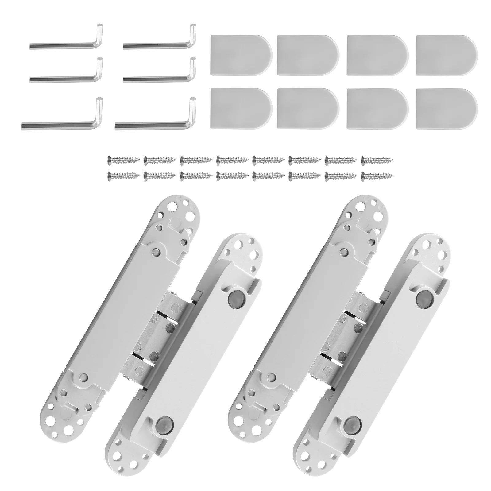 Hidden Door Hinges 6 Inch Sliver Invisible 3 Way Adjustable & Heavt Duty Hinges