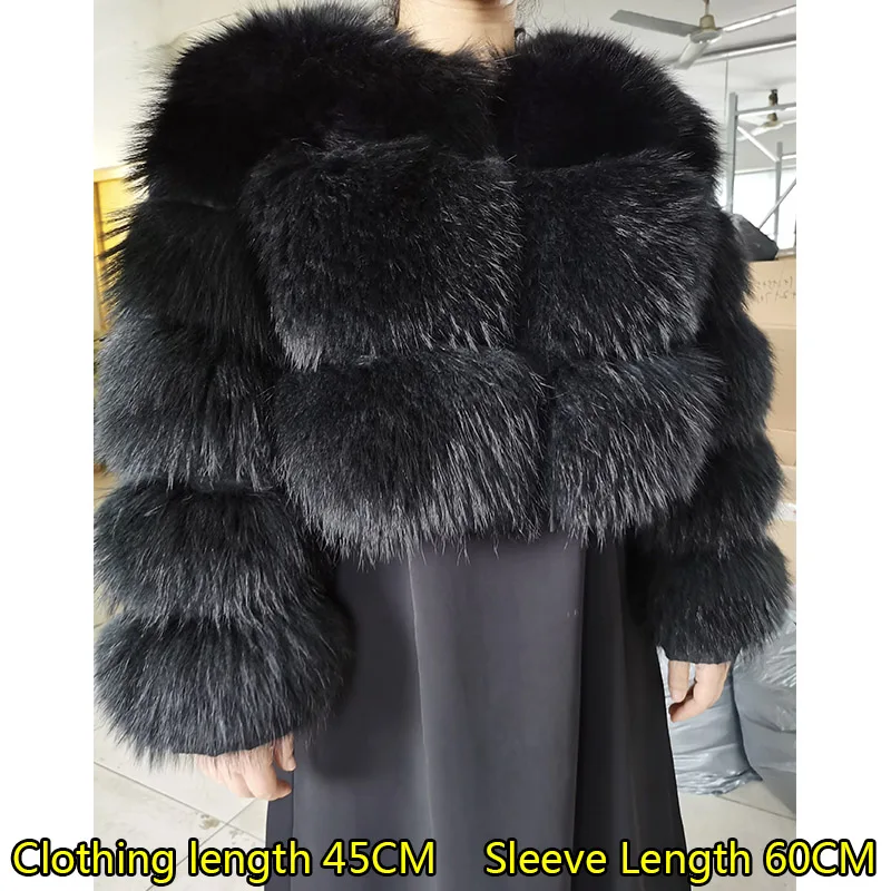 2025 Maomaokong Super Hot Winter Vrouwen Luxe Dikke Echte Wasbeer Bontjas Natuurlijke Vossenbont Jas Plus Size Jassen Vrouwelijke Vest