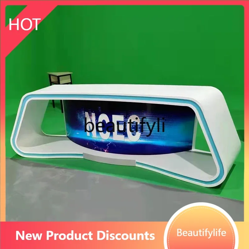 

Asmt51Broadcasting News Training Bar Host Desk TV Media Broadcasting Desk Studio Reception Desk