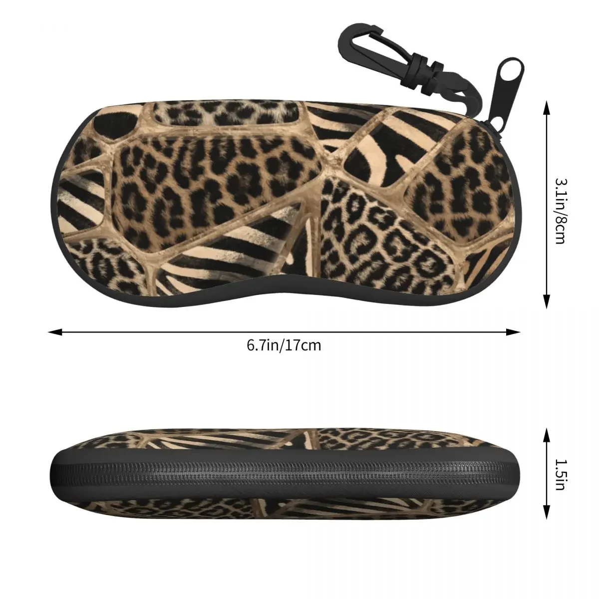 Animal Print Shell Eyeglasses Protector Cases Fashion Sunglass Case Leopard And Zebra Pastel Gold Glasses Bag