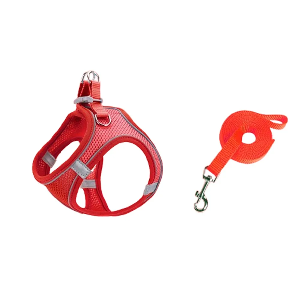 

Adjustable Dog Harness Leash Set Reflective Comfortable Cat Harness Vest Breathable Escape Proof Dog Chest Strap For Dogs Cats