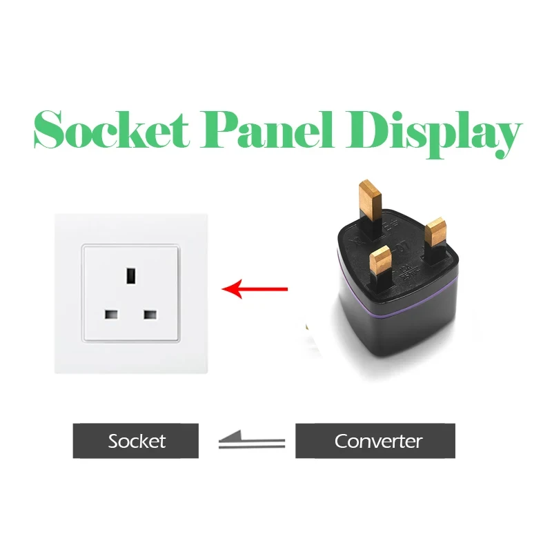 Universal UK Travel Power Adapter: Converts US, EU, AU & UK Standards. Pure Copper 3-Pin. Compatible with Germany, France, Italy