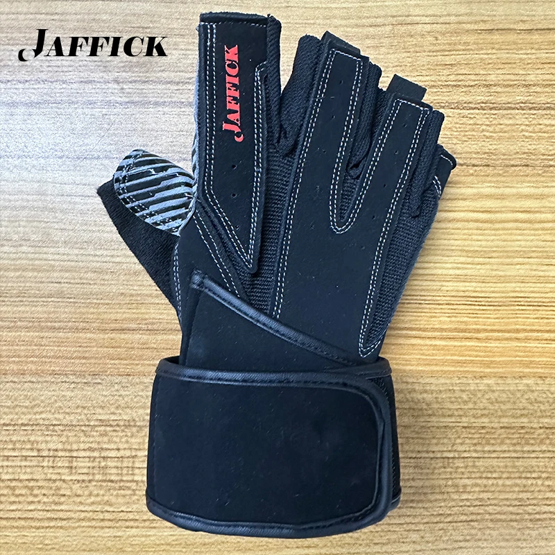 Jaffick Weight Lifting Gym Running  Gloves (Full Palm Protection) with Wrist Wrap Support for Running Training Fitness Pull ups