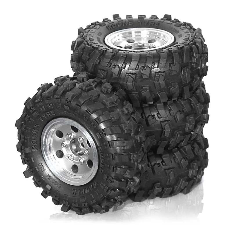 

WISH 4Pcs 51Mm 1.0Inch Metal Beadlock Wheel Tire Set For 1/18 1/24 RC Crawler Car TRX4M SCX24 FCX24 Upgrade Parts