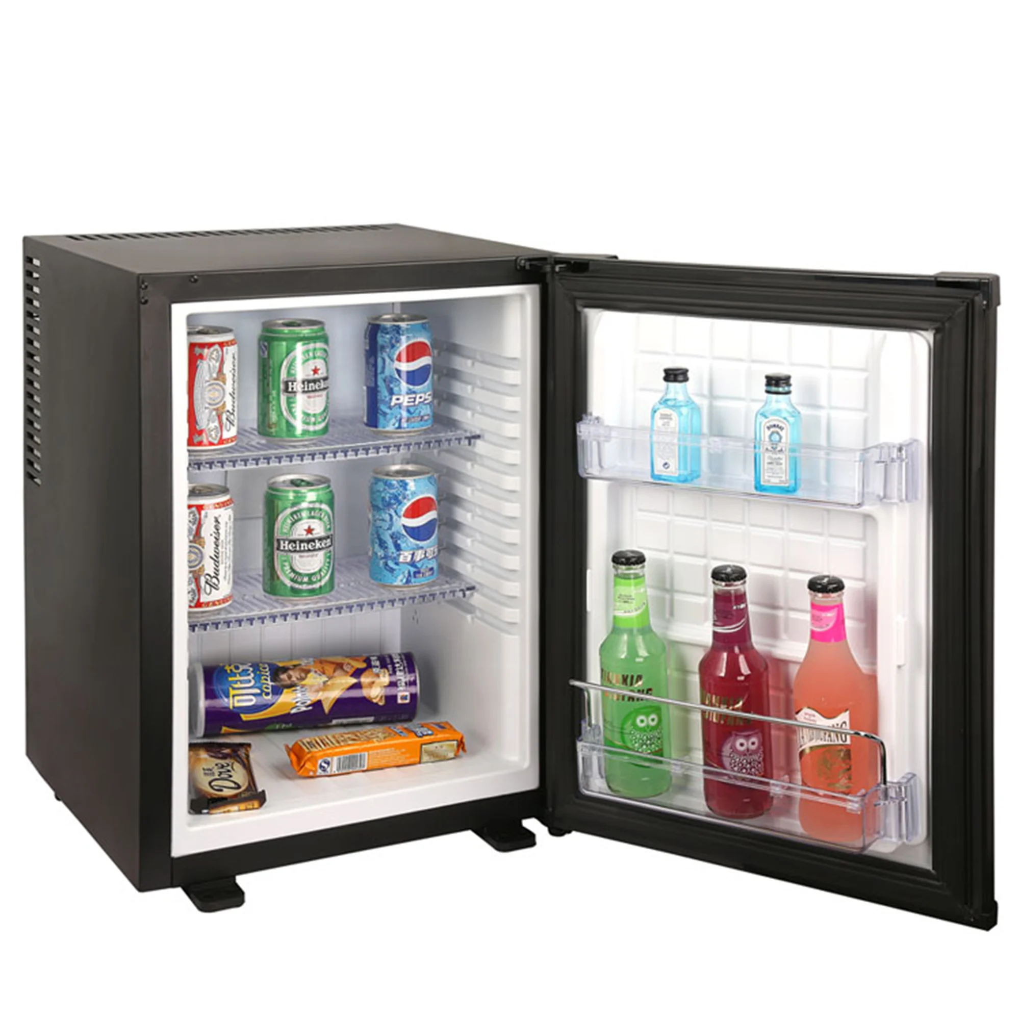 ثلاجة صغيرة مع باب زجاجي 40 لتر ثلاجة صغيرة لغرفة الفندق ثلاجة تبريد الزجاجة للاستخدام في الفندق