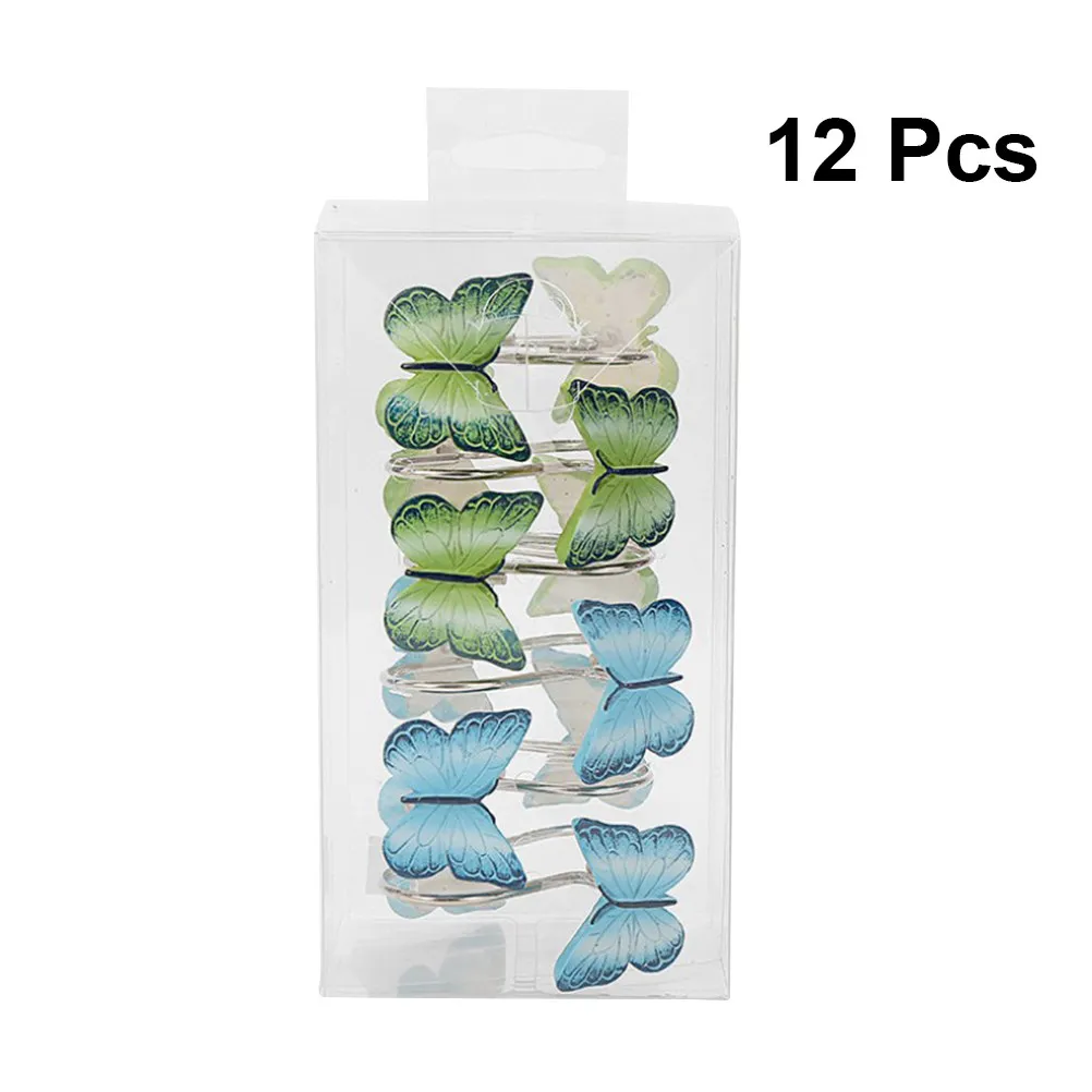 12Pcs Resin Butterfly Curtain Hooks Heavy Duty Metal Hooks for Shower Bathroom Bedroom Living Room Window Door Curtains Socks