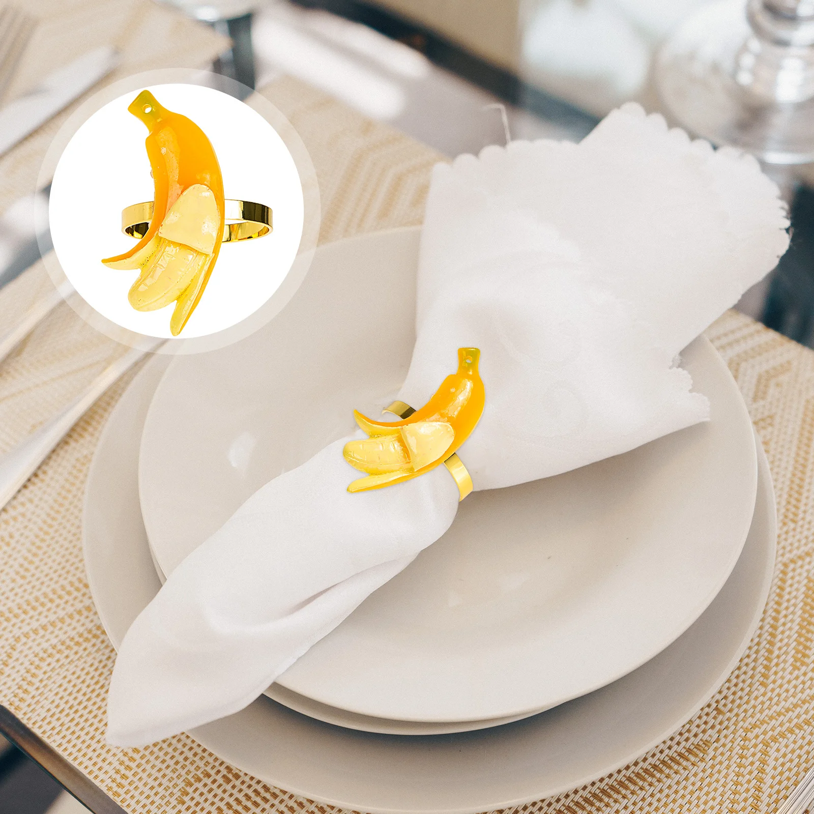 

3Pcs Fruit Shaped Napkin Rings Exquisite Dining Table Decor for Party Banquet Home Use Lovely Napkin Buckles Dining Table Decor