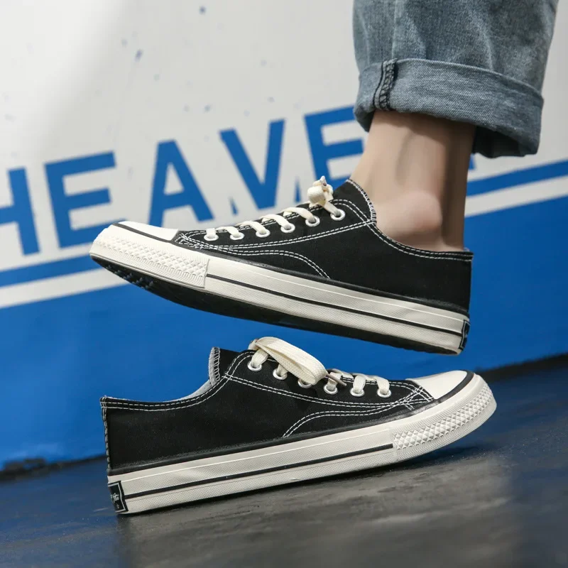 1970scanva أحذية رجالية منخفضة الجودة الكورية العصرية تنوعا تنفس النسيج أحذية عمل زوجين عادية مجلس الصيف